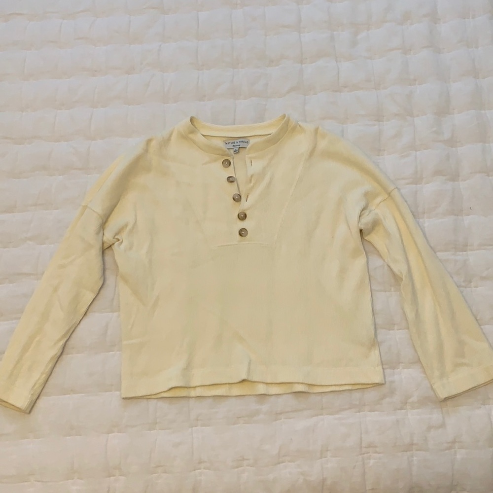 Madewell Texture and Thread Cream Henley Shirt